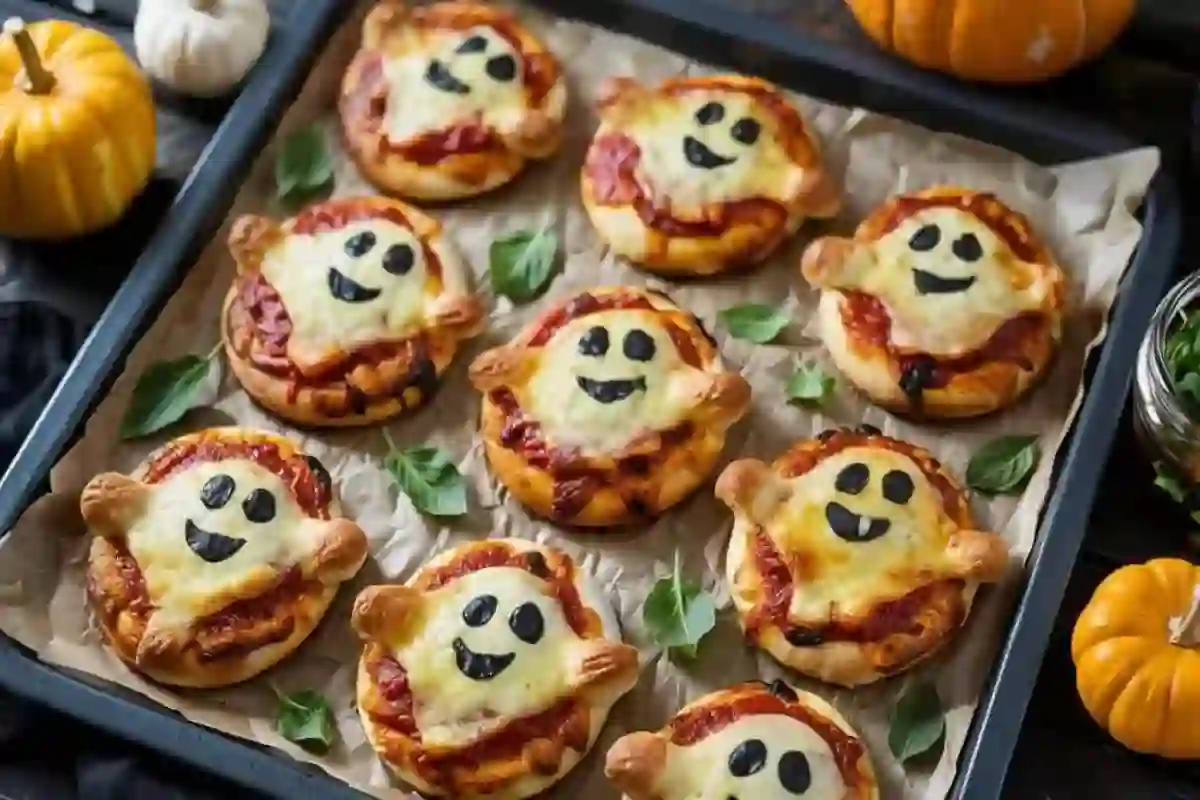 21 Mini Ghost Pizza Bites For Spooky Parties