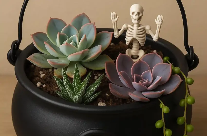  17 Witch Cauldron Planter Ideas for Halloween